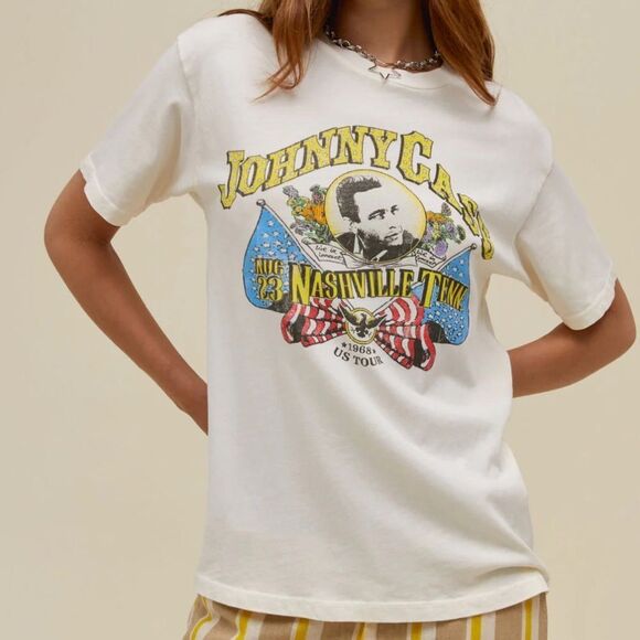 Daydreamer Johnny Cash Nashville 1968 Weekend Tee in Stone Vintage - Picture 1 of 7